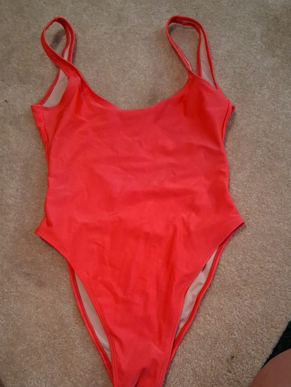 Kids Red One-Piece Swimsuit - Classic Scoop Neck